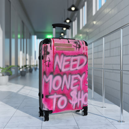 "need $$ to shop" airbrush suitcase