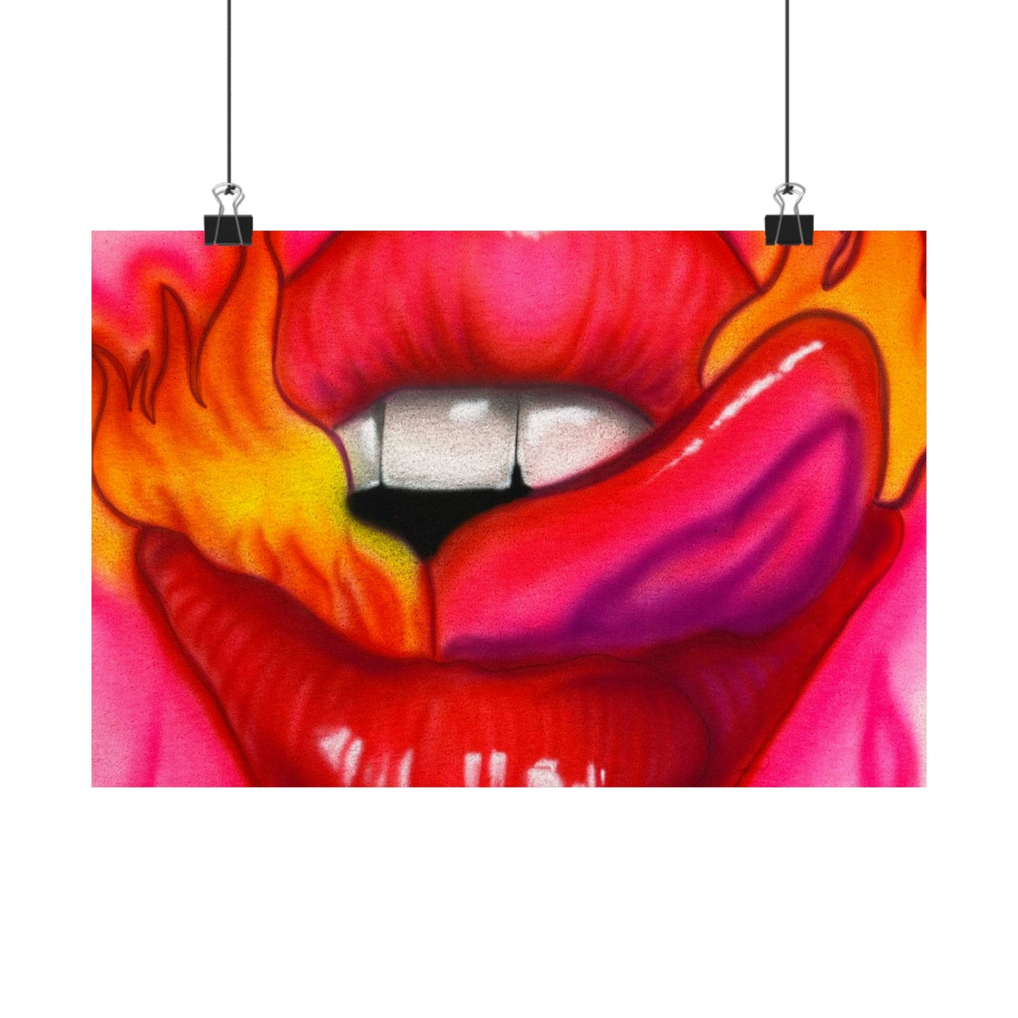 "flaming lips pt. 2" airbrush horizontal print