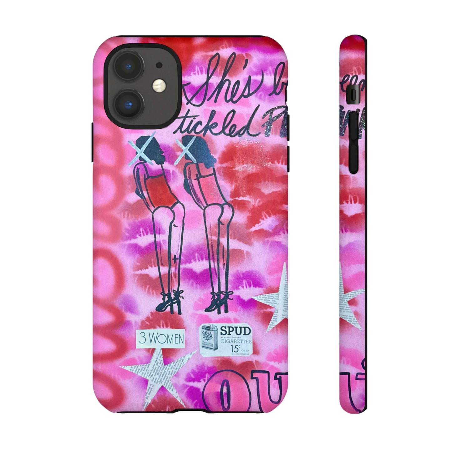 "tickled pink" airbrush iPhone case