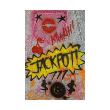 "JACKPOT!" airbrush rolled print