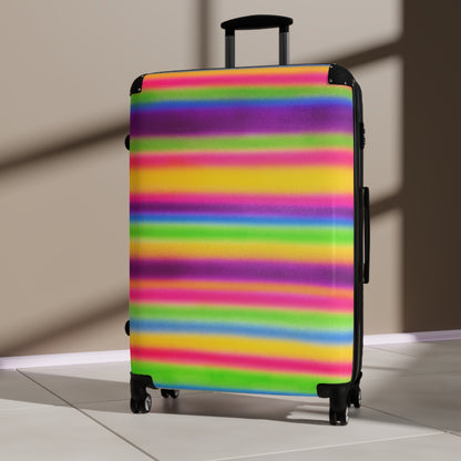 "colorful stripes" airbrush suitcase