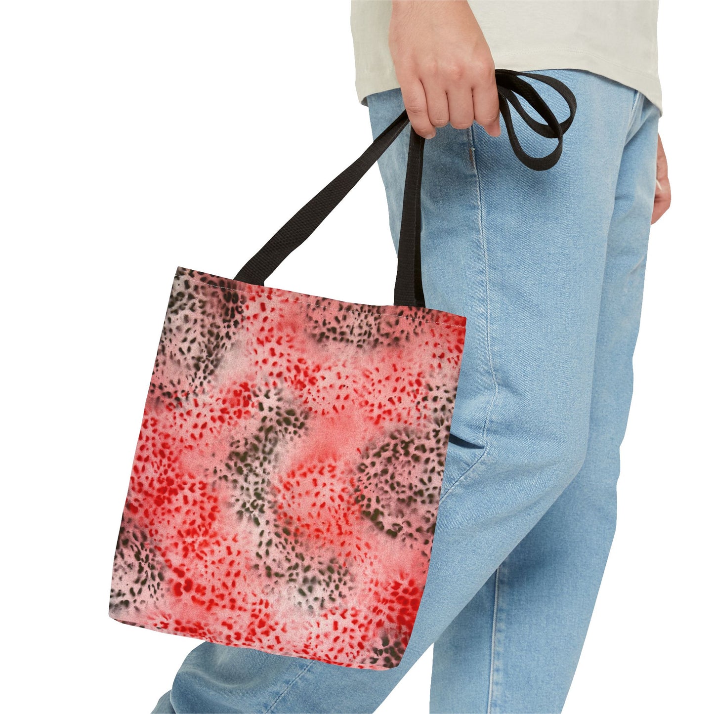 "red cheetah" airbrush tote bag