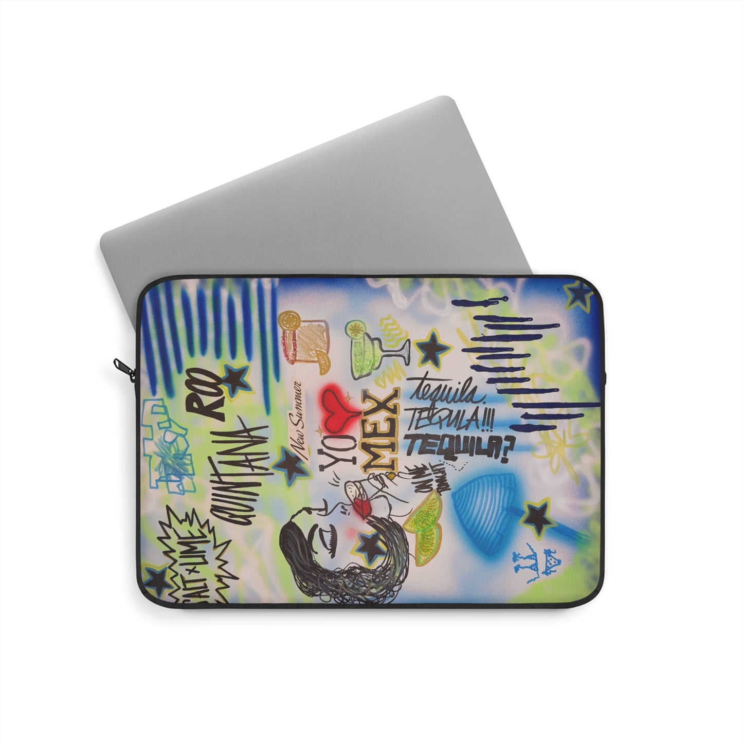 "salted lime" airbrush laptop sleeve