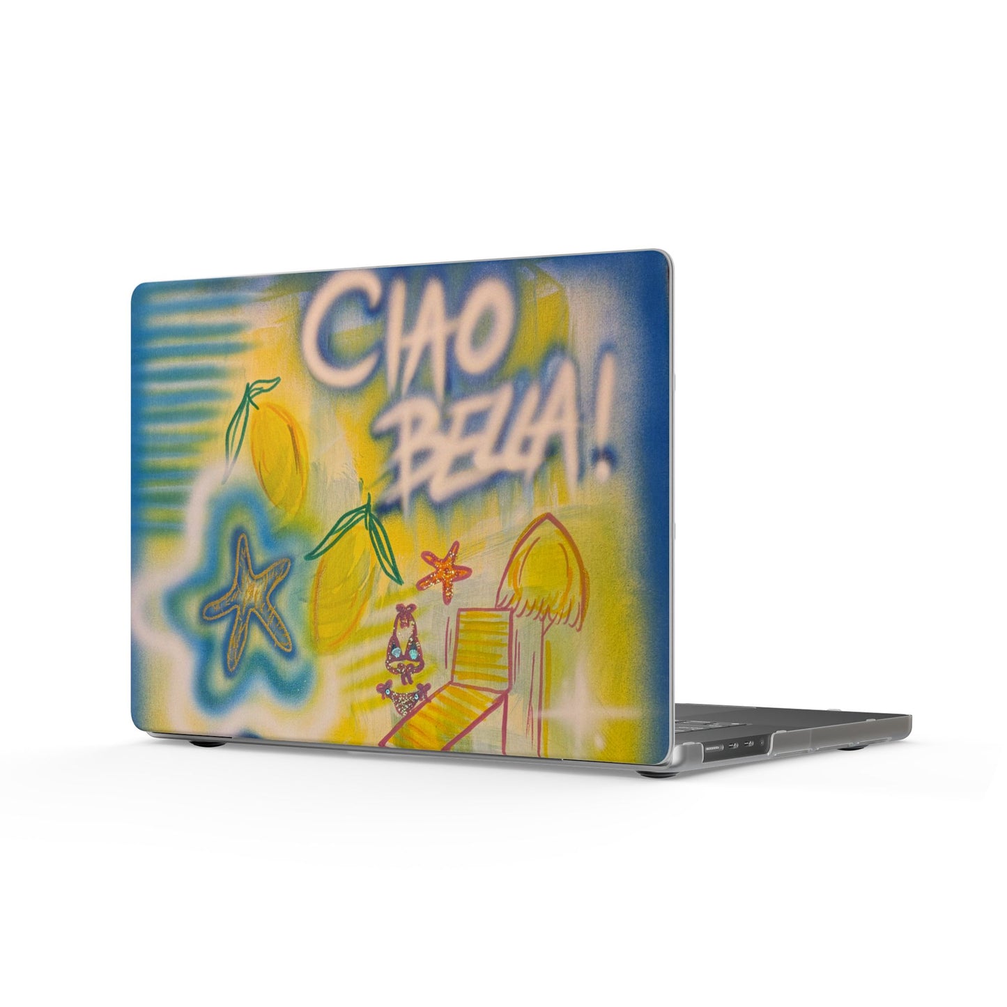 "ciao bella" airbrush matte macbook cases