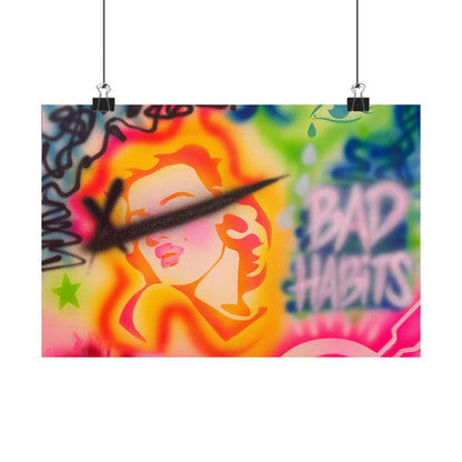 "bad habits" airbrush horizontal print