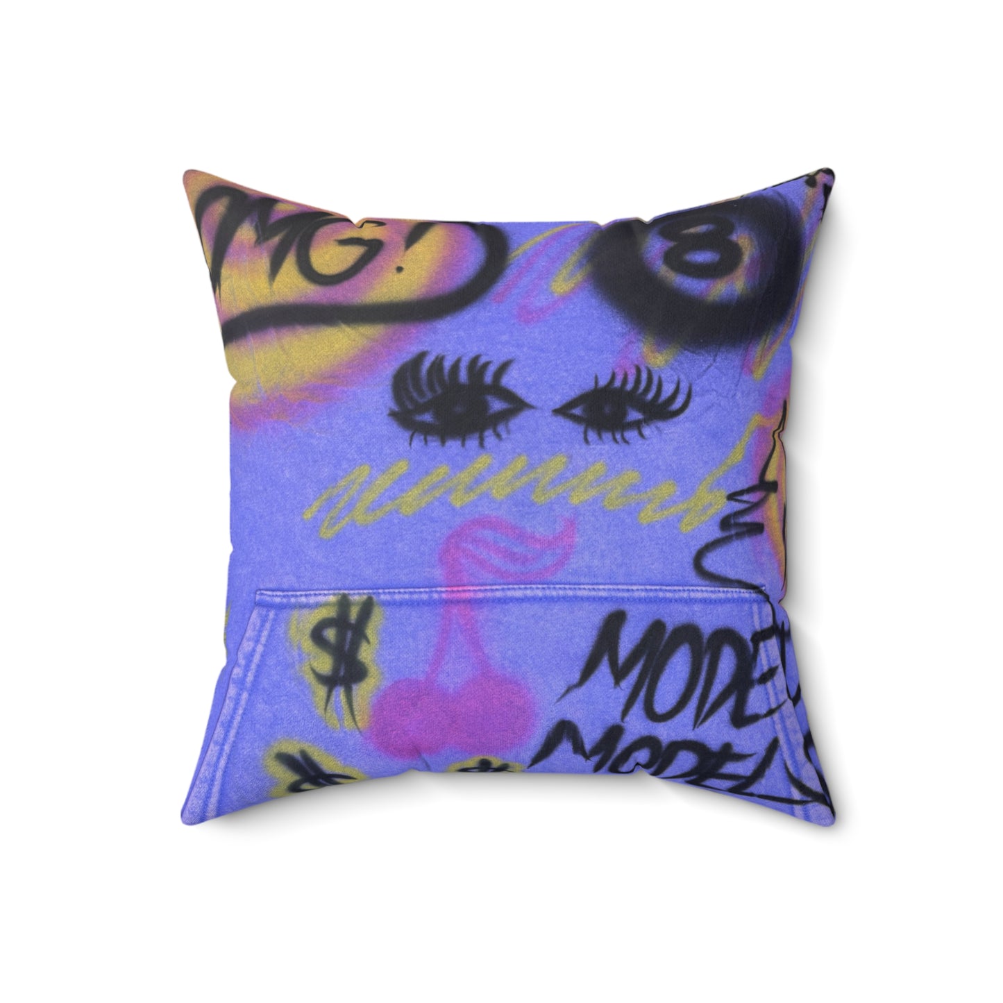 "eye$ on lies" airbrush pillow