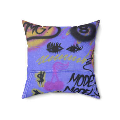 "eye$ on lies" airbrush pillow
