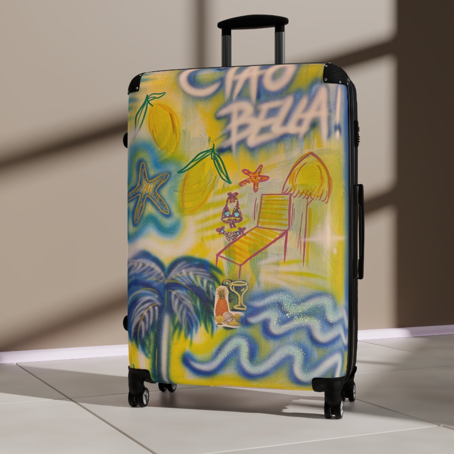 "ciao bella" airbrush suitcase