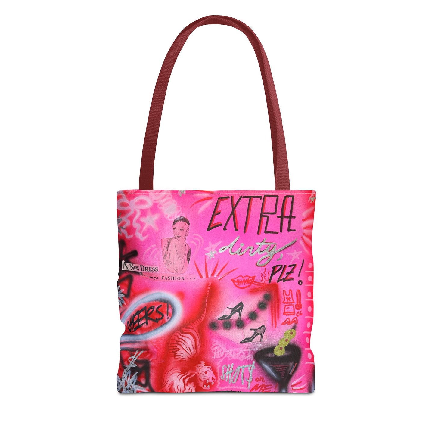 "extra dirty, plz" airbrush tote bag