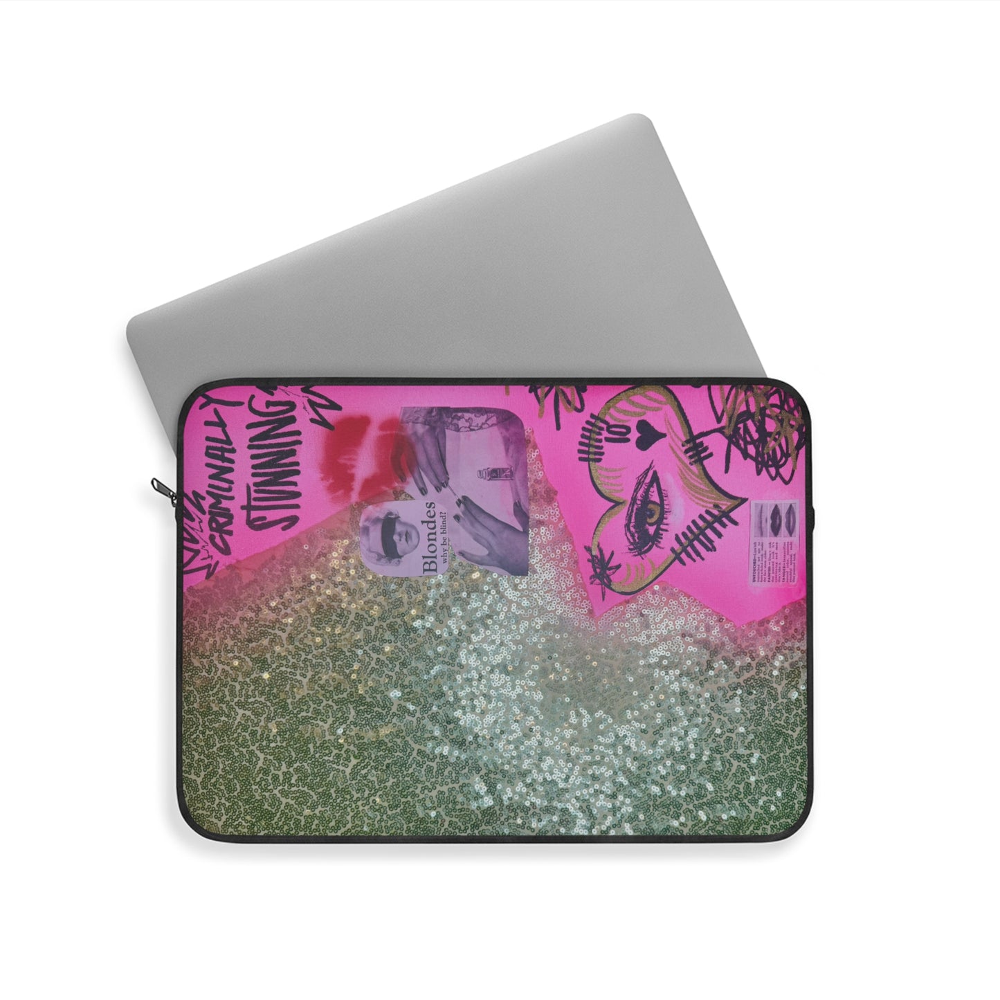 "glitter gloss" airbrush laptop sleeve