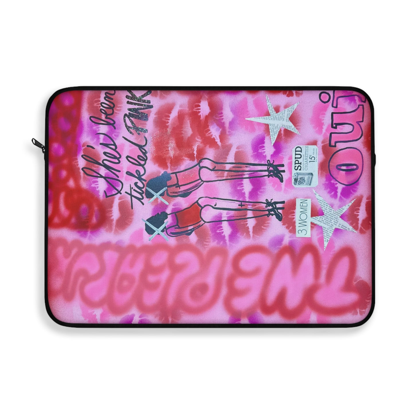 "tickled pink!" airbrush laptop sleeve