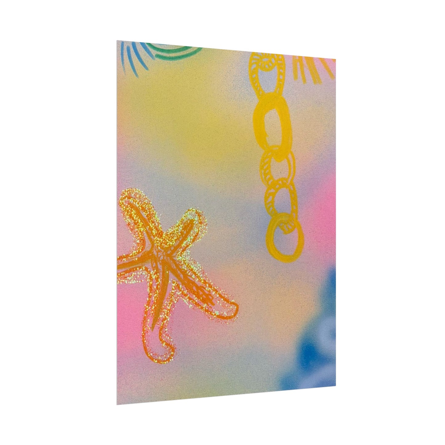 "sweet starfish" airbrush rolled print