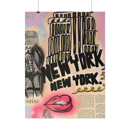 "new york, new york" airbrush rolled print
