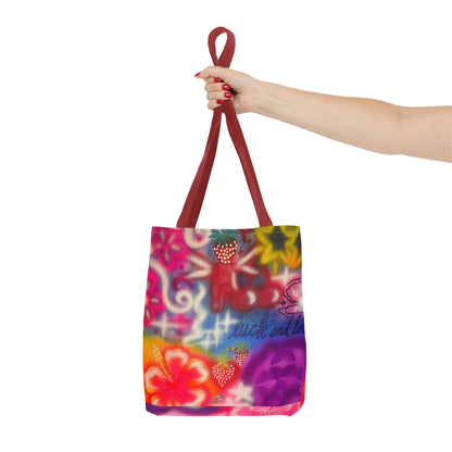 "luck n luv" airbrush tote bag