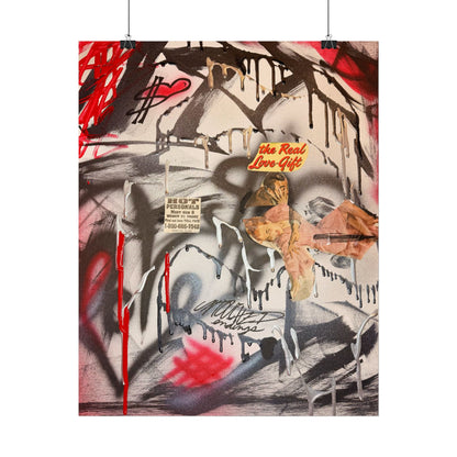 "real love" airbrush rolled print