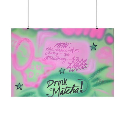 "matcha!" airbrush horizontal print