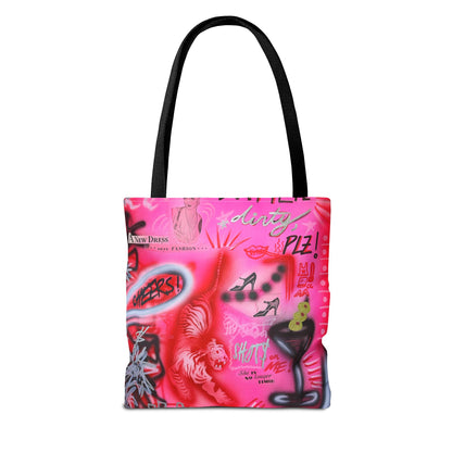 "extra dirty, plz" airbrush tote bag