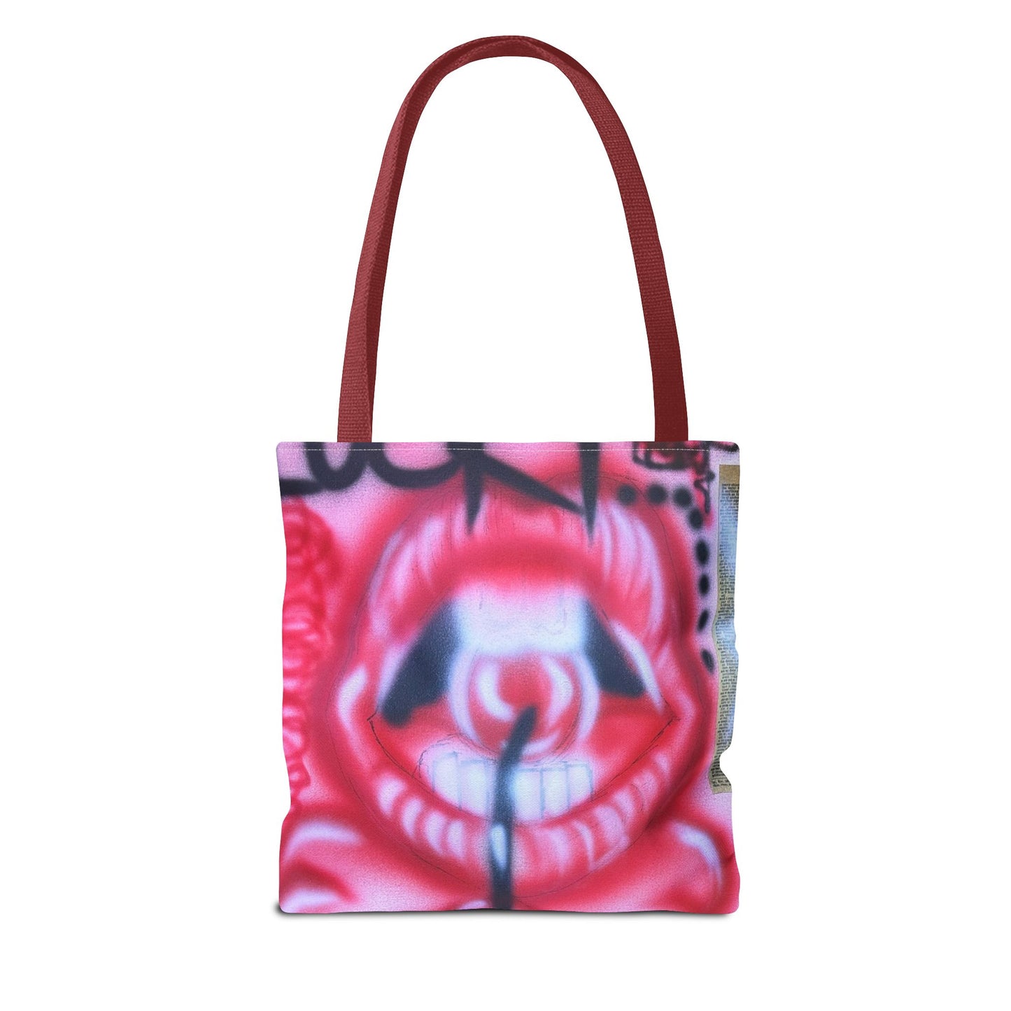 "be happy go lucky" airbrush tote bag