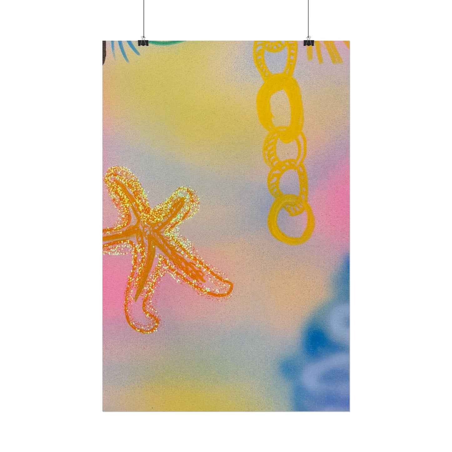 "sweet starfish" airbrush rolled print