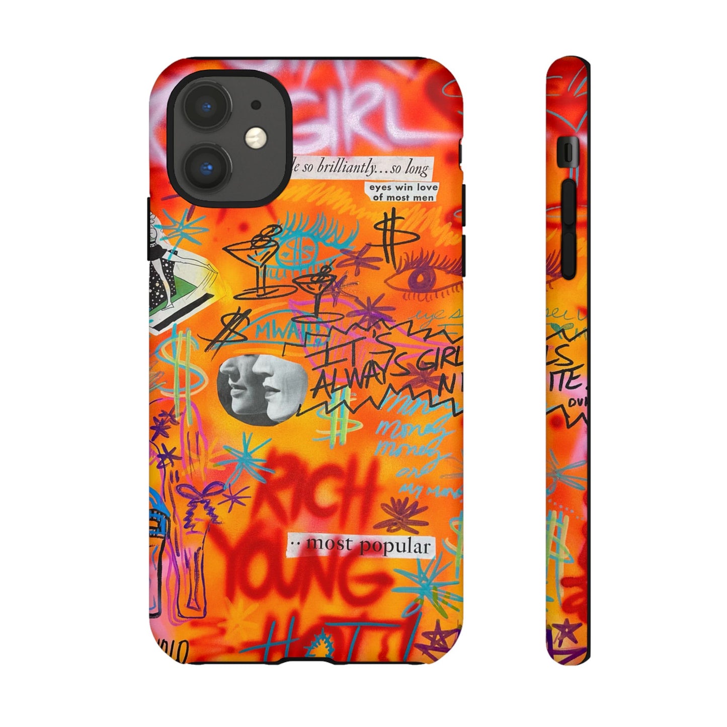 "rich, young, hot" airbrush iPhone case