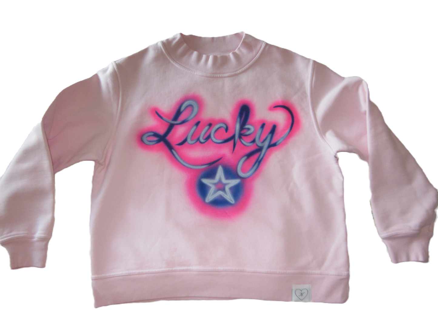 1 OF 1 "lucky" airbrush pink kaete mockneck