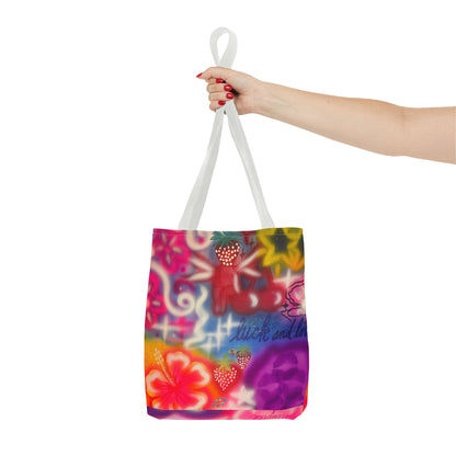 "luck n luv" airbrush tote bag