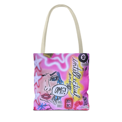 "intellectual energy" airbrush tote bag