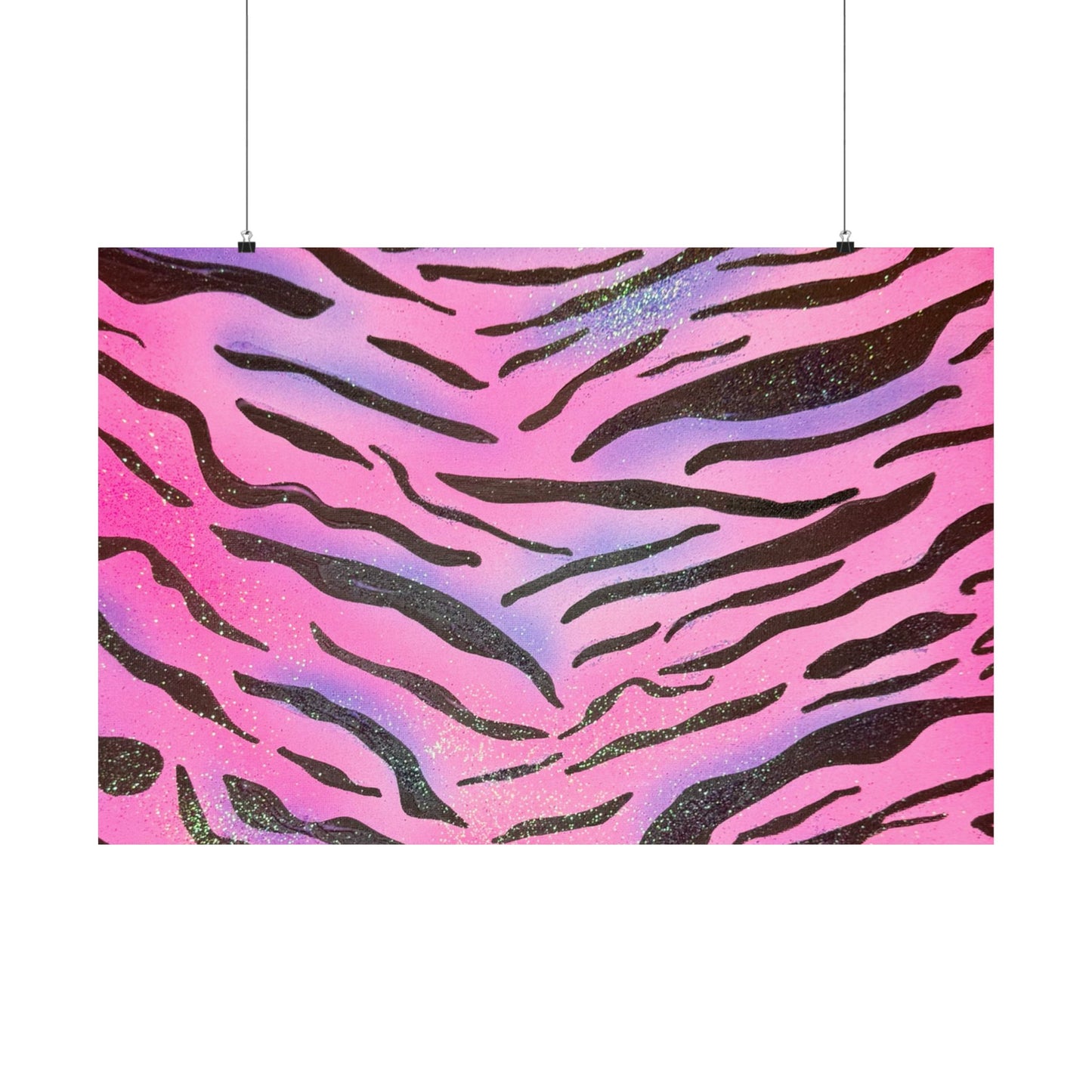 "glitter zebra" airbrush horizontal print
