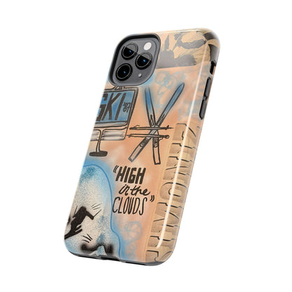 "high in the clouds" airbrush iPhone case