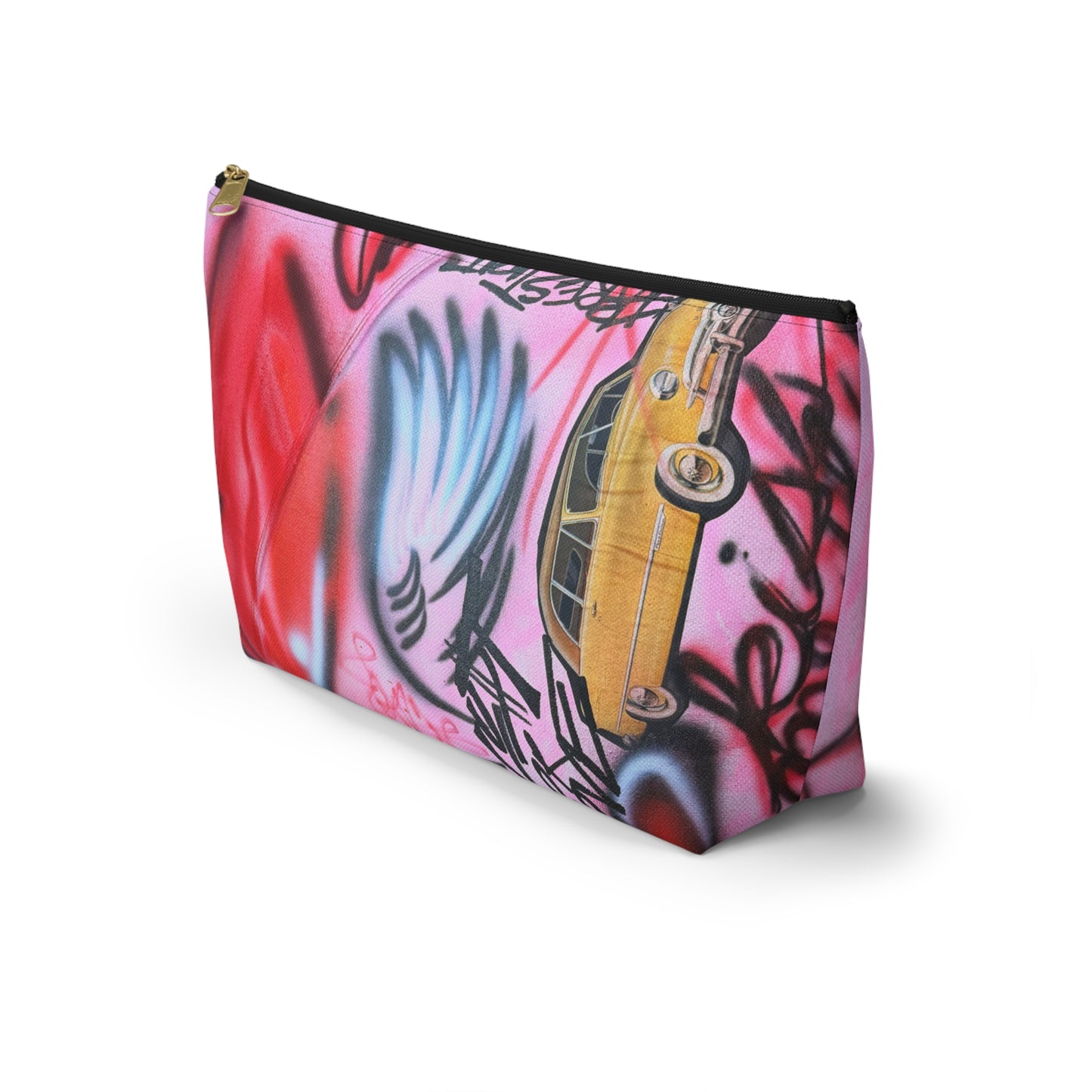 "lust or love" airbrush makeup pouch