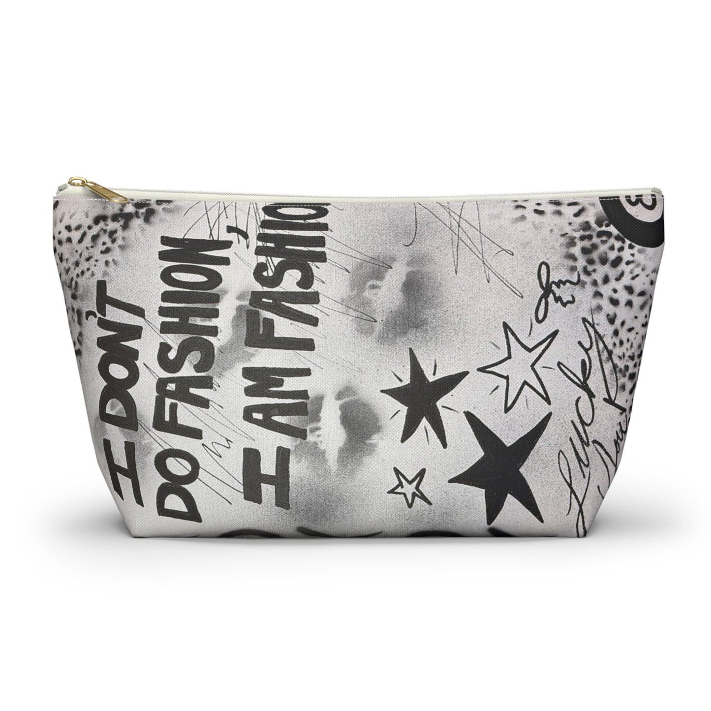 "i am fashion" airbrush makeup pouch