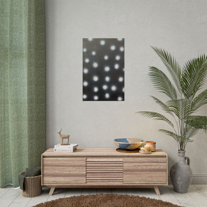 "coconut noir polka dots" airbrush rolled print