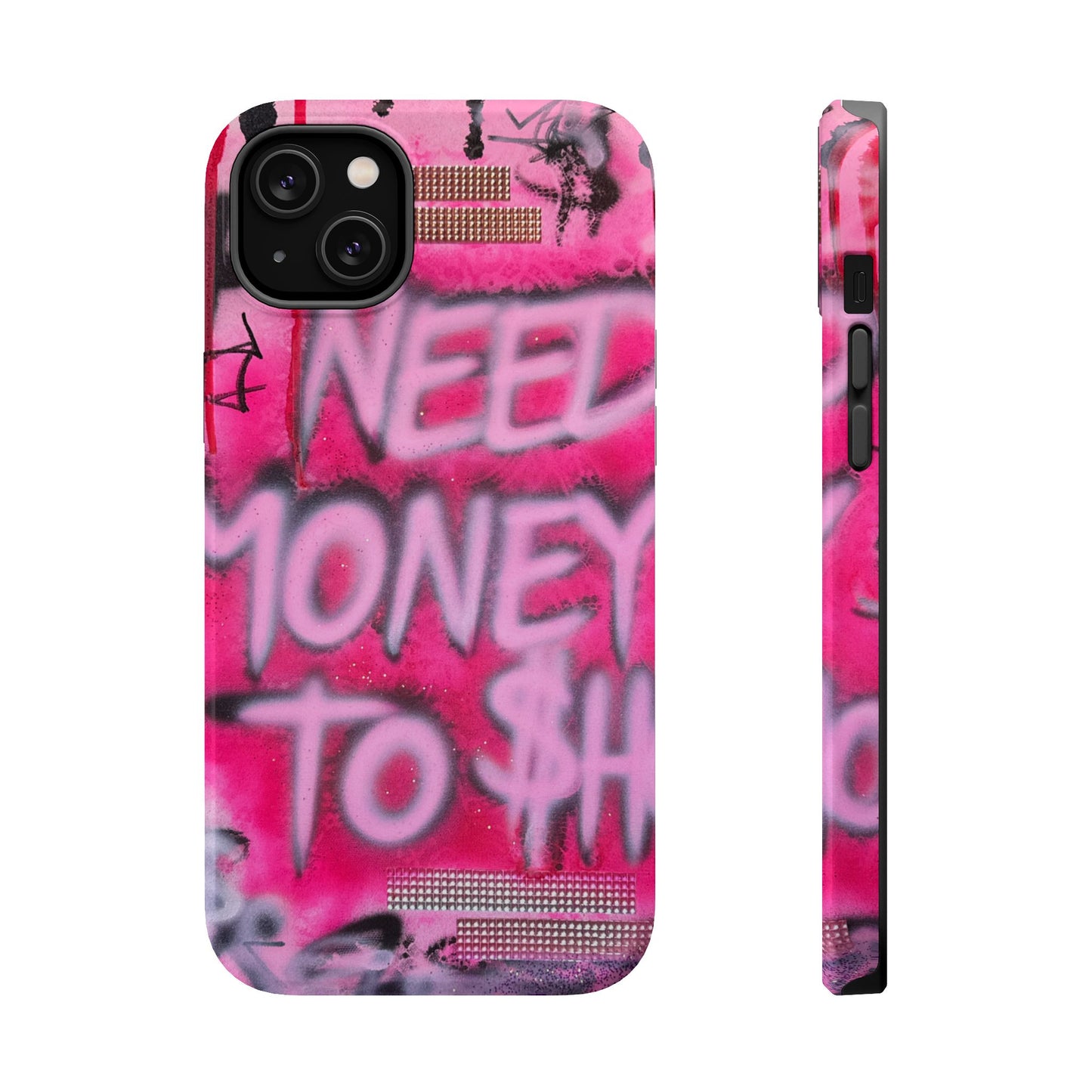 MagSafe "need $$ to shop" airbrush iPhone case