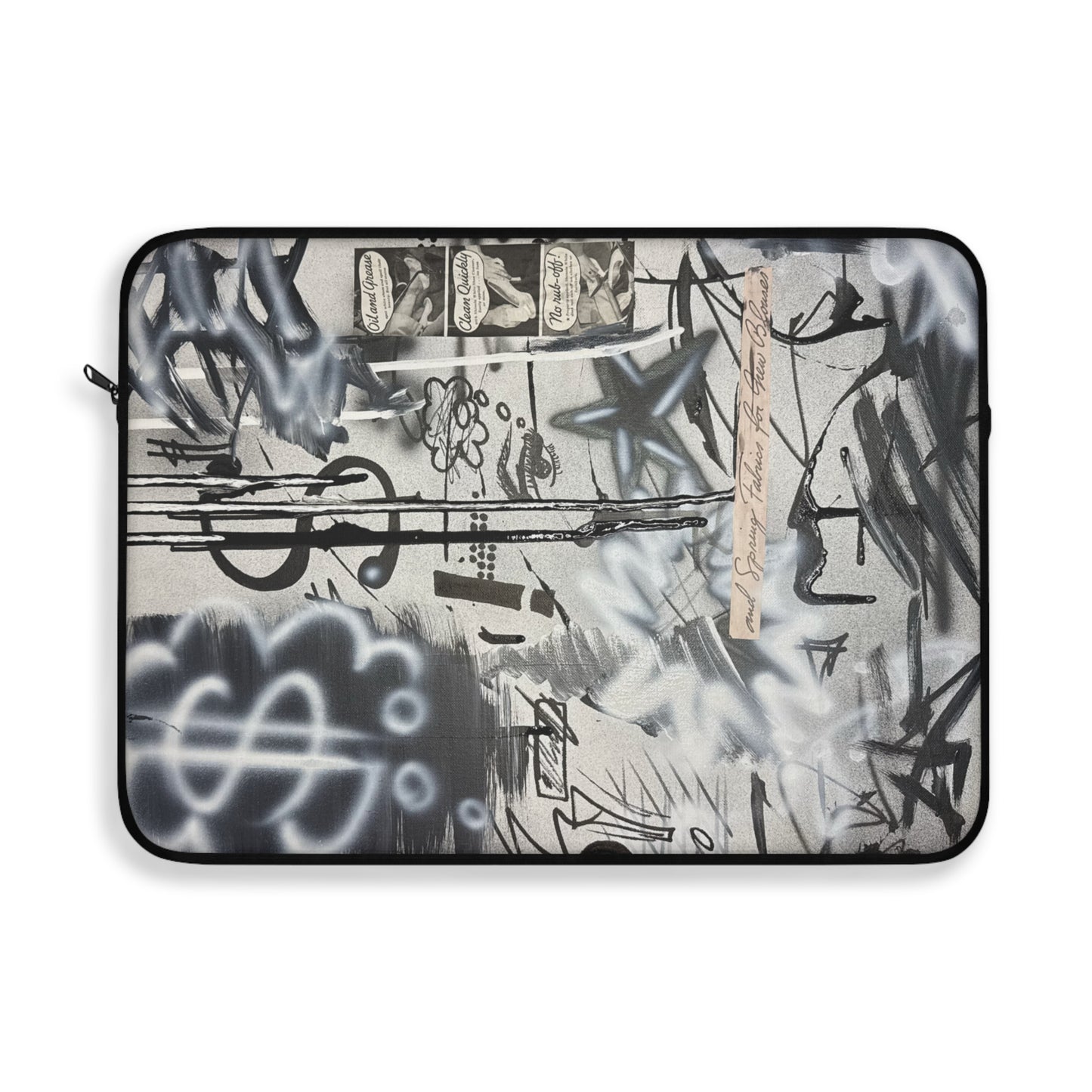 "monochrome mood" airbrush laptop sleeve