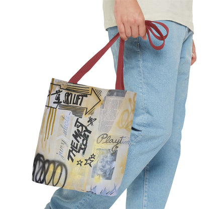 "golden glacier" airbrush tote bag