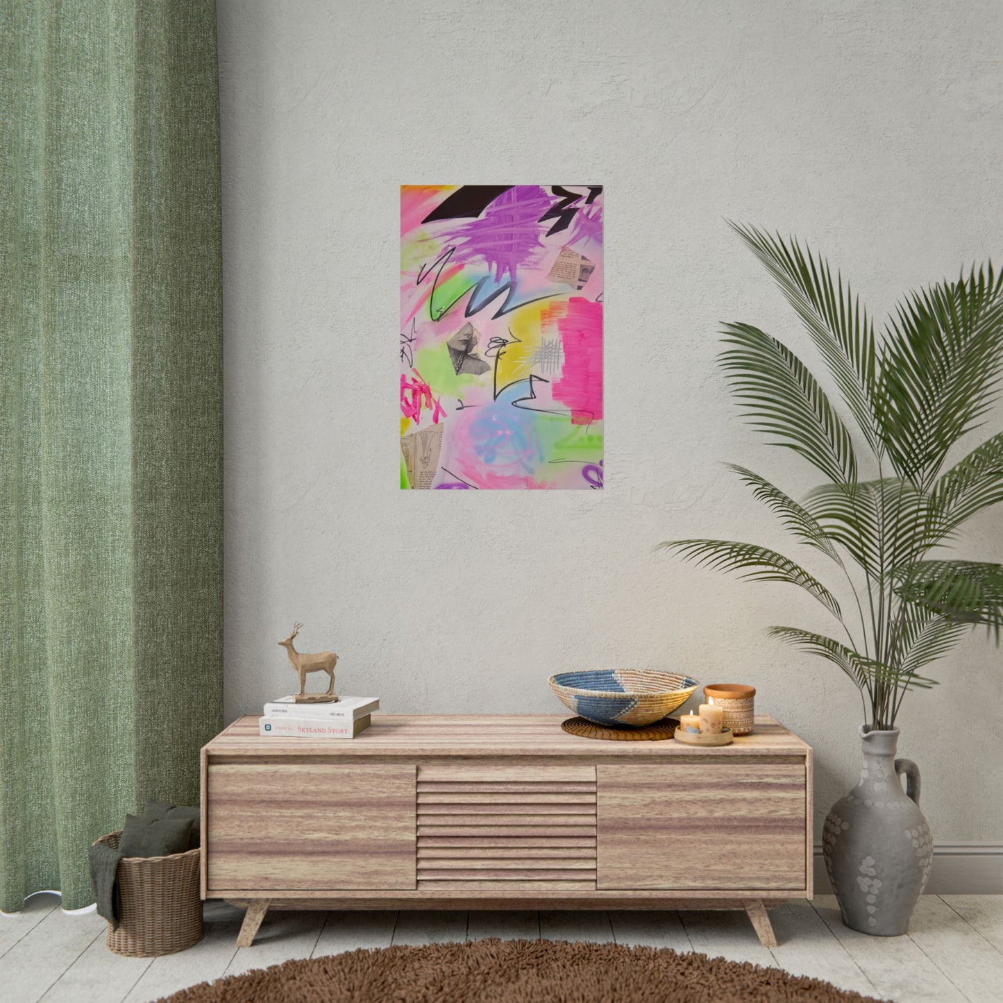 "pastel static" airbrush rolled print