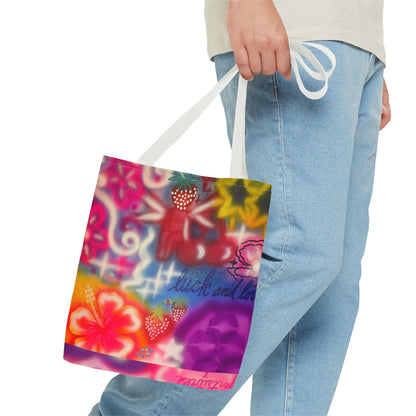 "luck n luv" airbrush tote bag