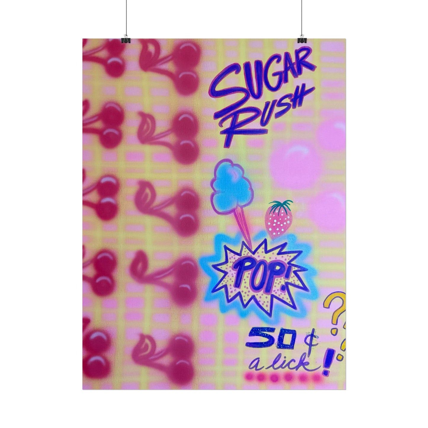 "sugar rush" airbrush rolled print