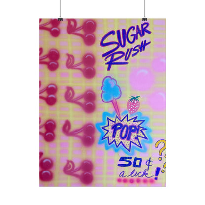 "sugar rush" airbrush rolled print