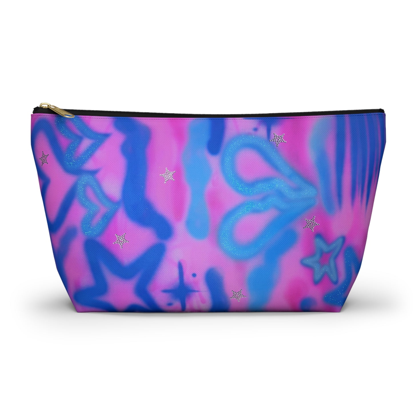 "blue camo" airbrush makeup pouch