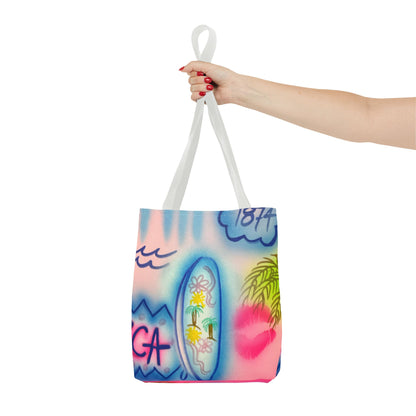 "in the wave" airbrush tote bag