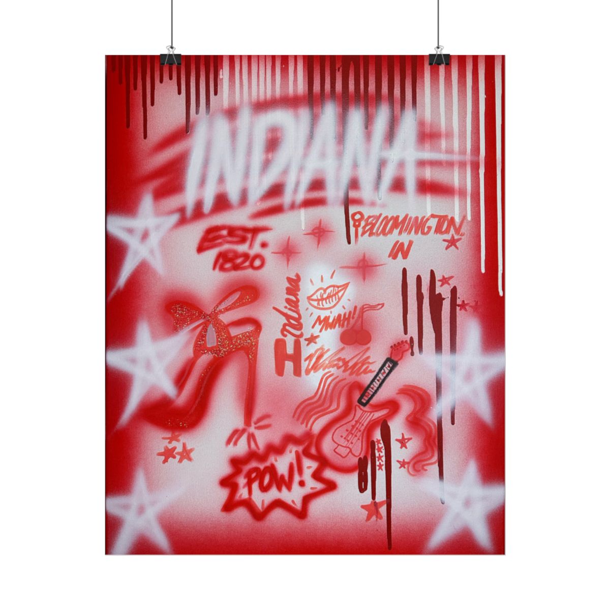 "indiana" airbrush rolled print