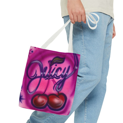 "juicy" airbrush tote bag