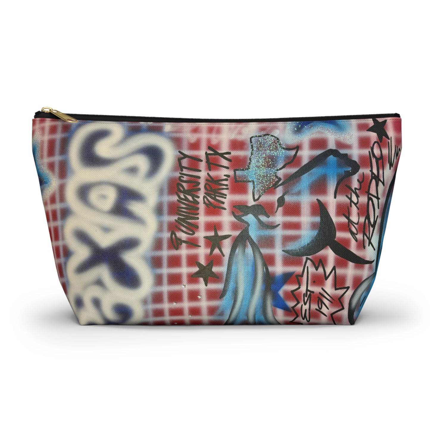 "texas" airbrush makeup pouch