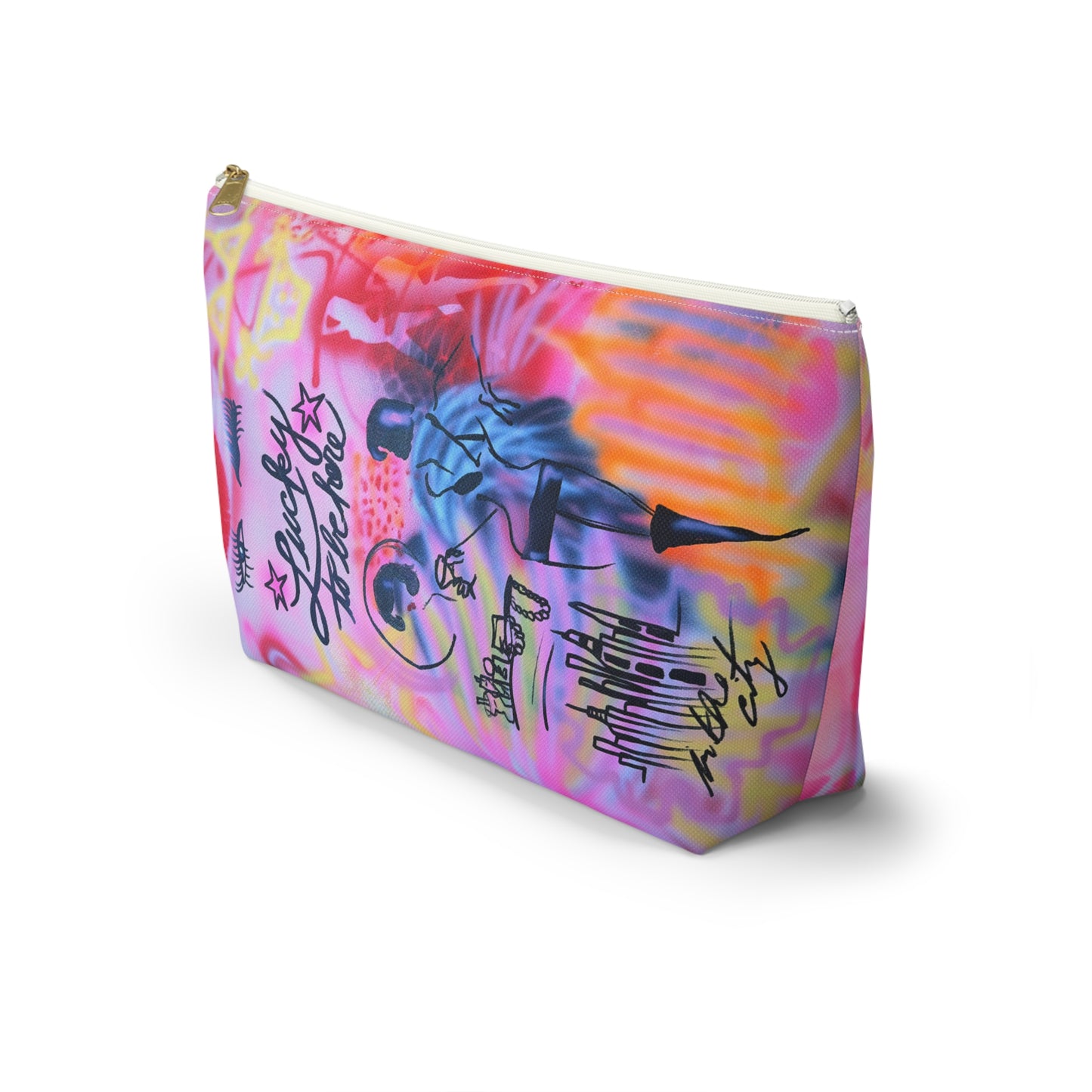"spring in the city" airbrush makeup pouch