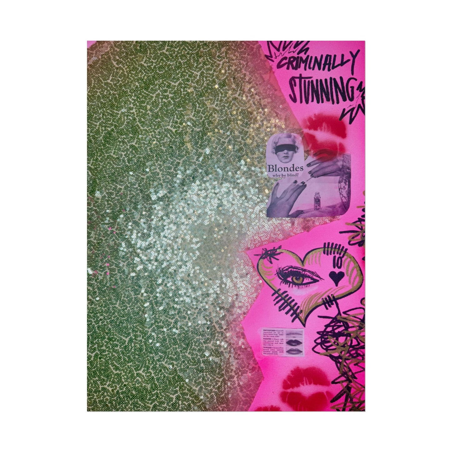 "glitter gloss" airbrush rolled print