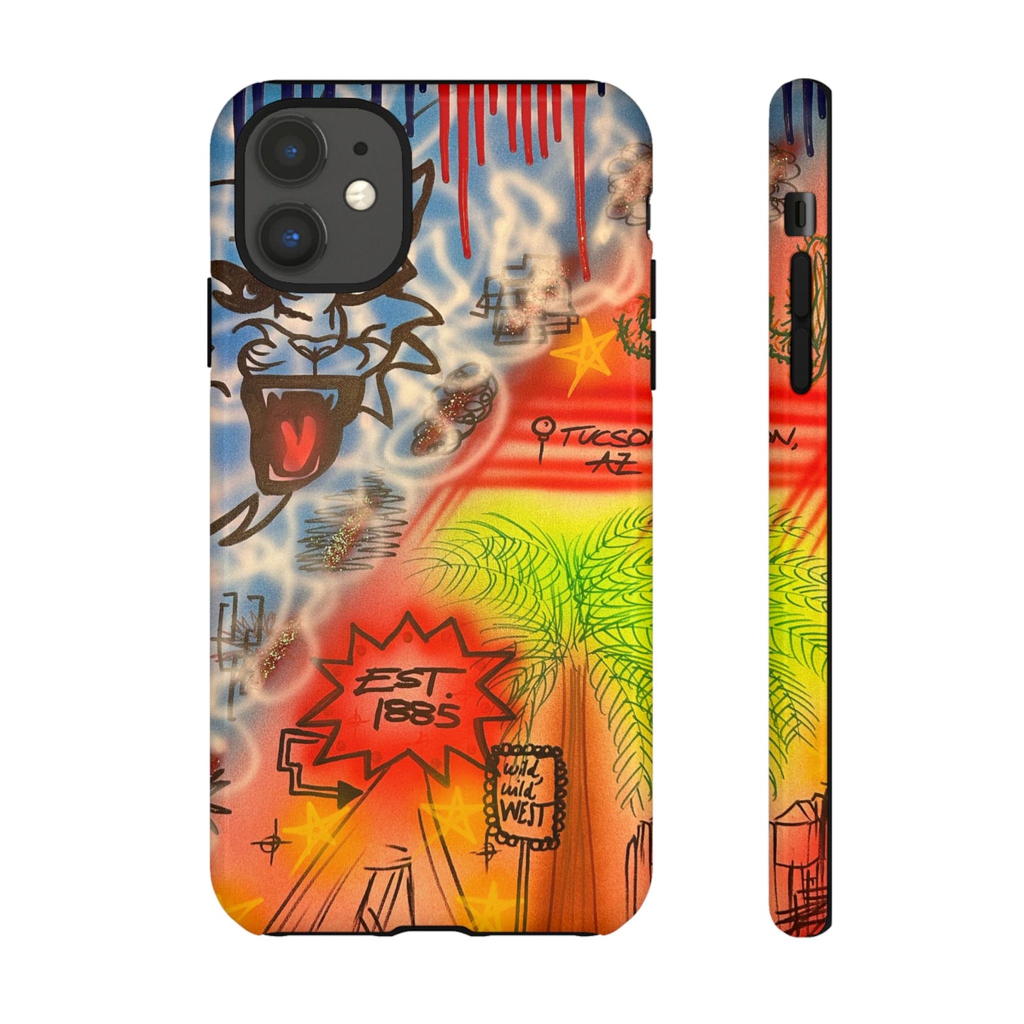 "university of arizona pt. 2" airbrush iPhone case