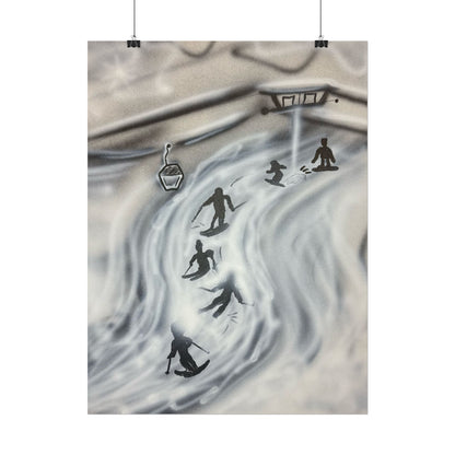 "arctic avalanche" airbrush rolled print