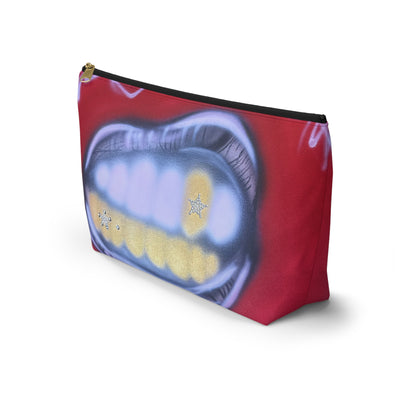 "bite me bling" airbrush makeup pouch