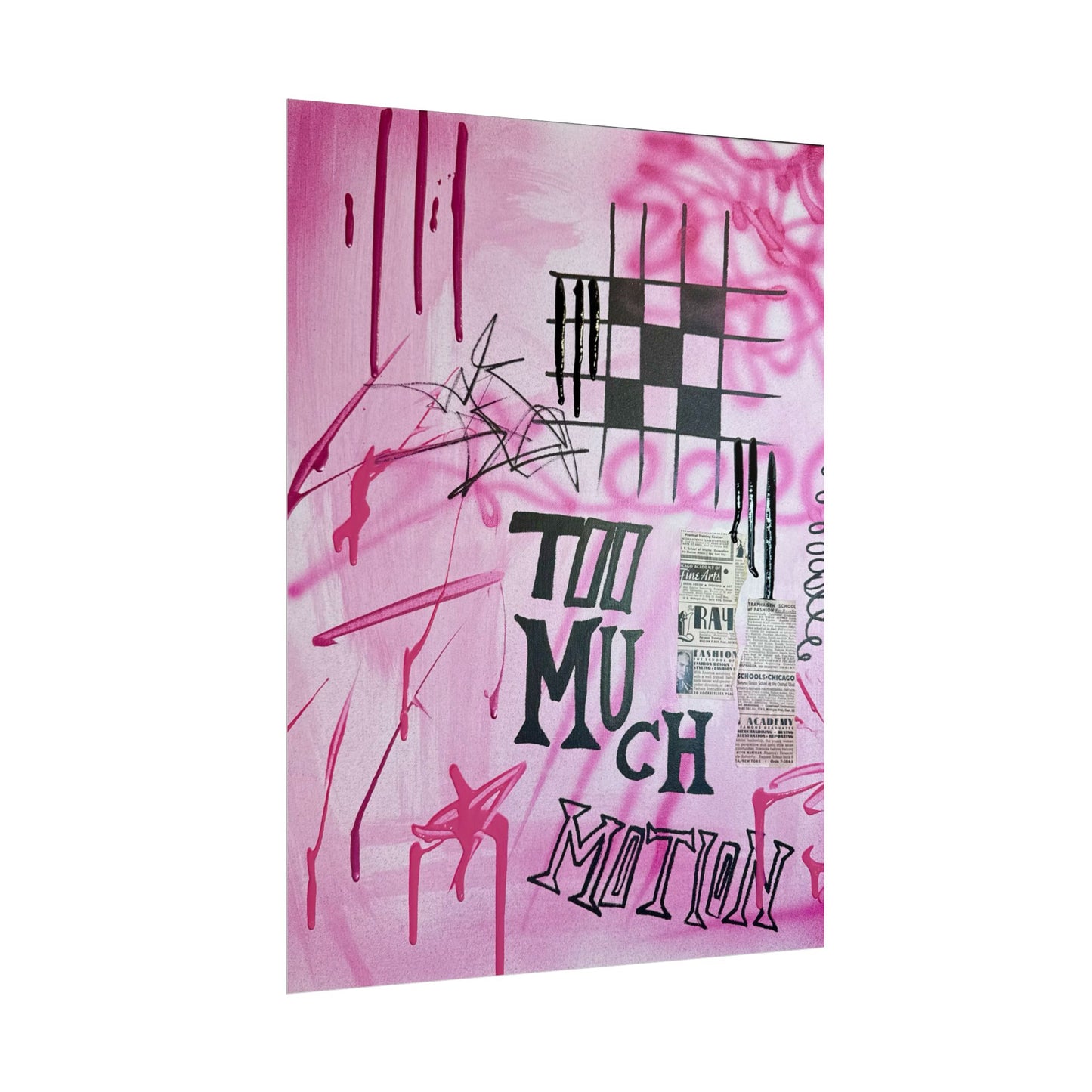 "too much motion" airbrush rolled print